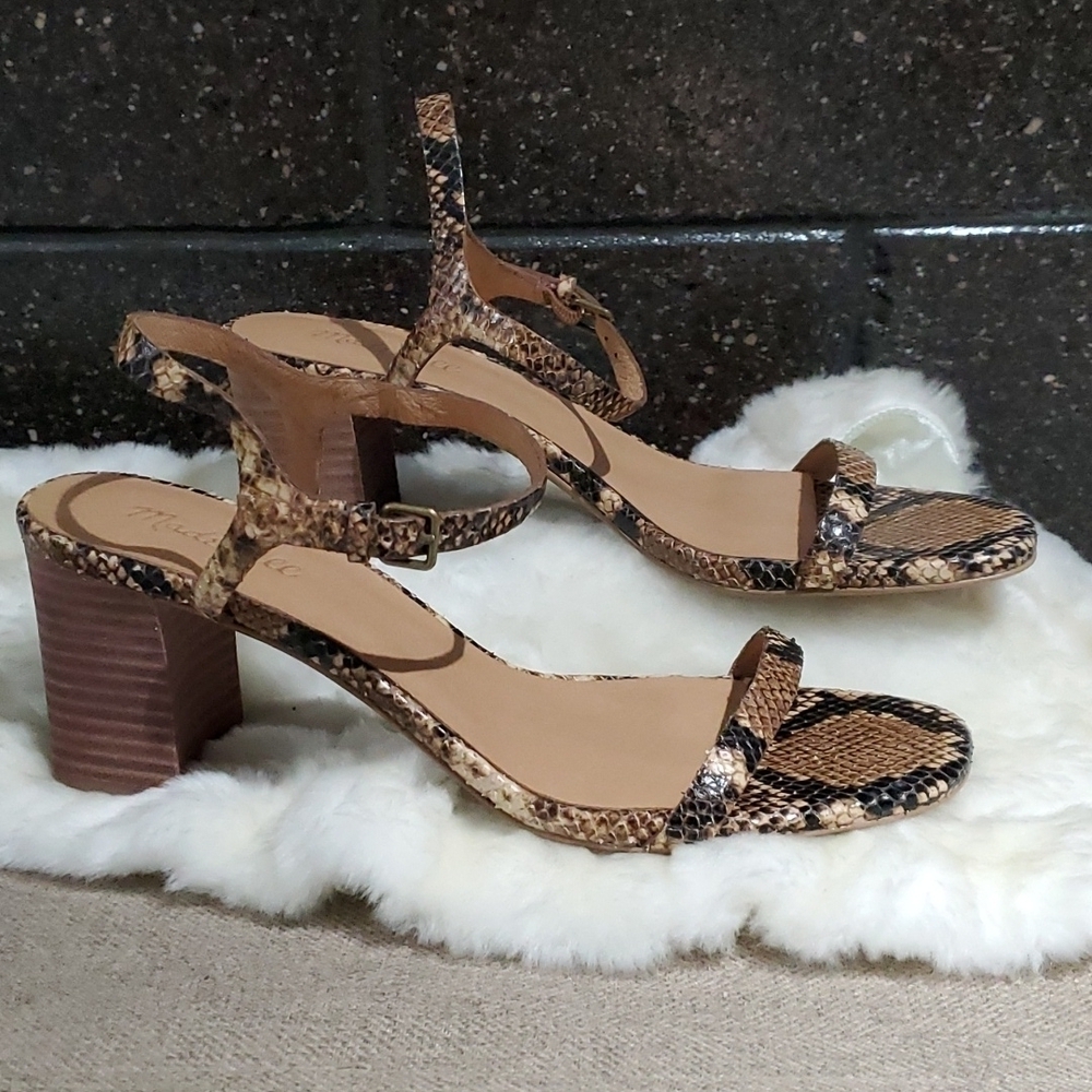MADEWELL ANIMAL PRINT SANDALS WITH HEELS SIZE 10